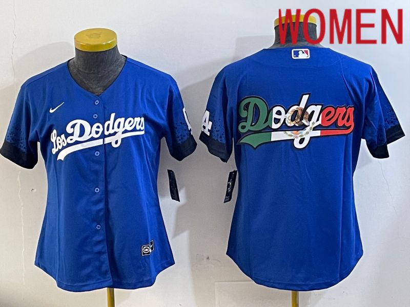 Women Los Angeles Dodgers blank 2024 blue jersey 202411231